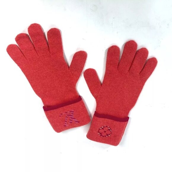 LOUIS VUITTON M70838 Gon Pop Monogram Gloves Wool / Cashmere pink/Red - Picture 2 of 10